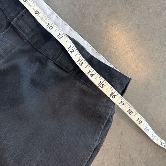 Vintage Y2K Dickies Flat Front Black Skateboarding Baggy Trouser Pants 32x29 - Picture 3 of 5